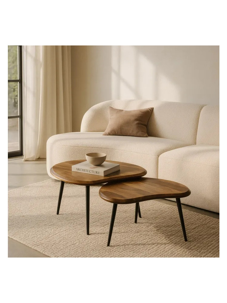 VEGA set de mesa de centro madera de mango