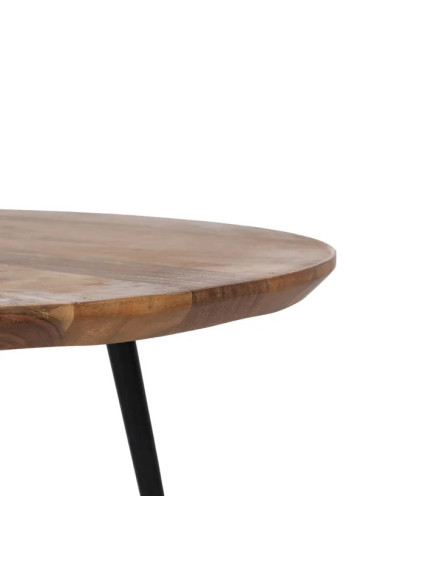 ORIÓN set de mesa de centro natural madera-metal