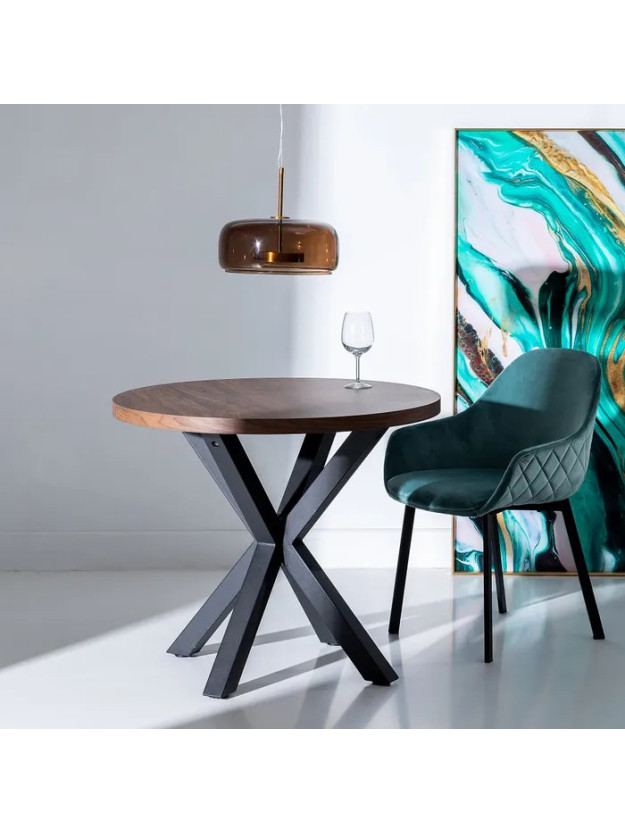 CISNEROS mesa comedor negro DM metal