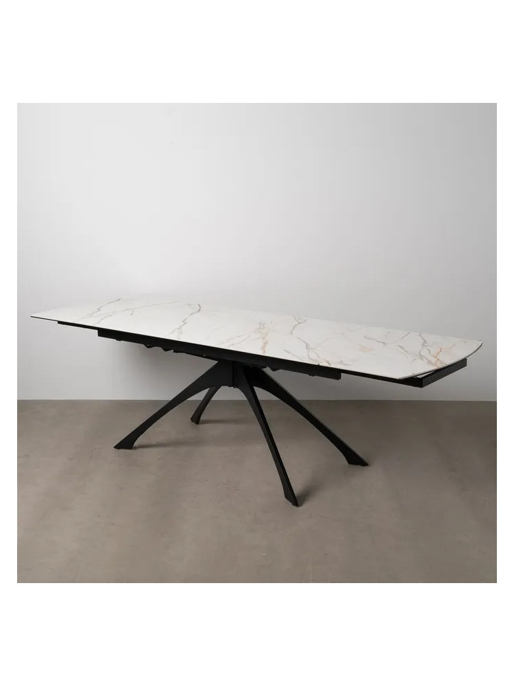 HISPANIA MARMOLADA mesa comedor extensible beige-negro