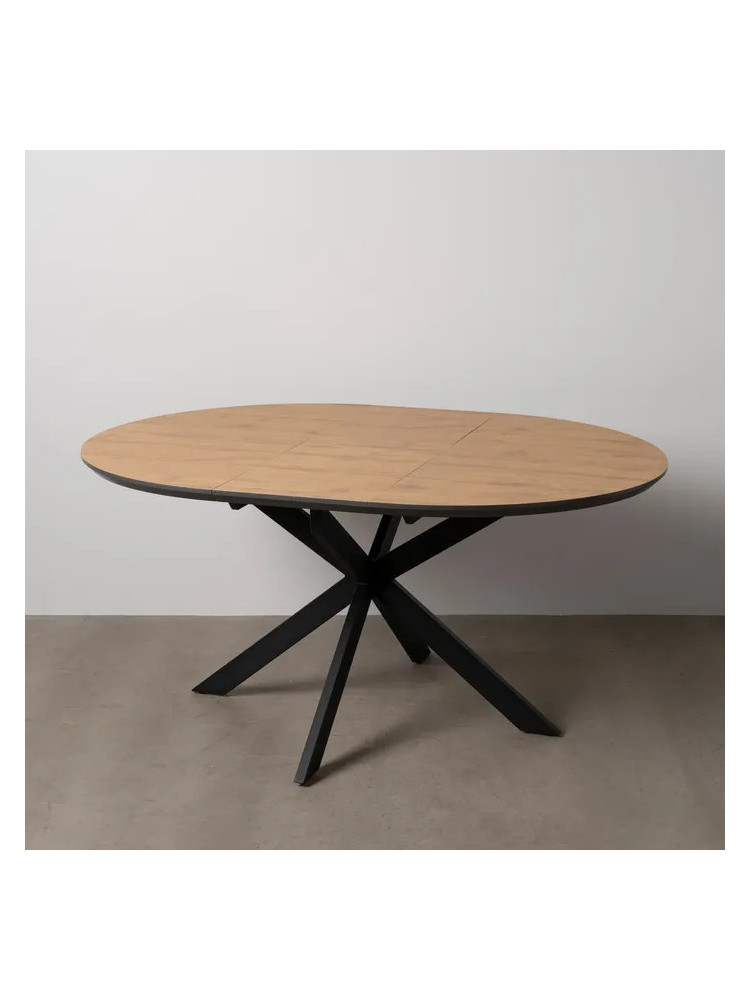 BRICEÑO mesa comedor extensible natural-negro