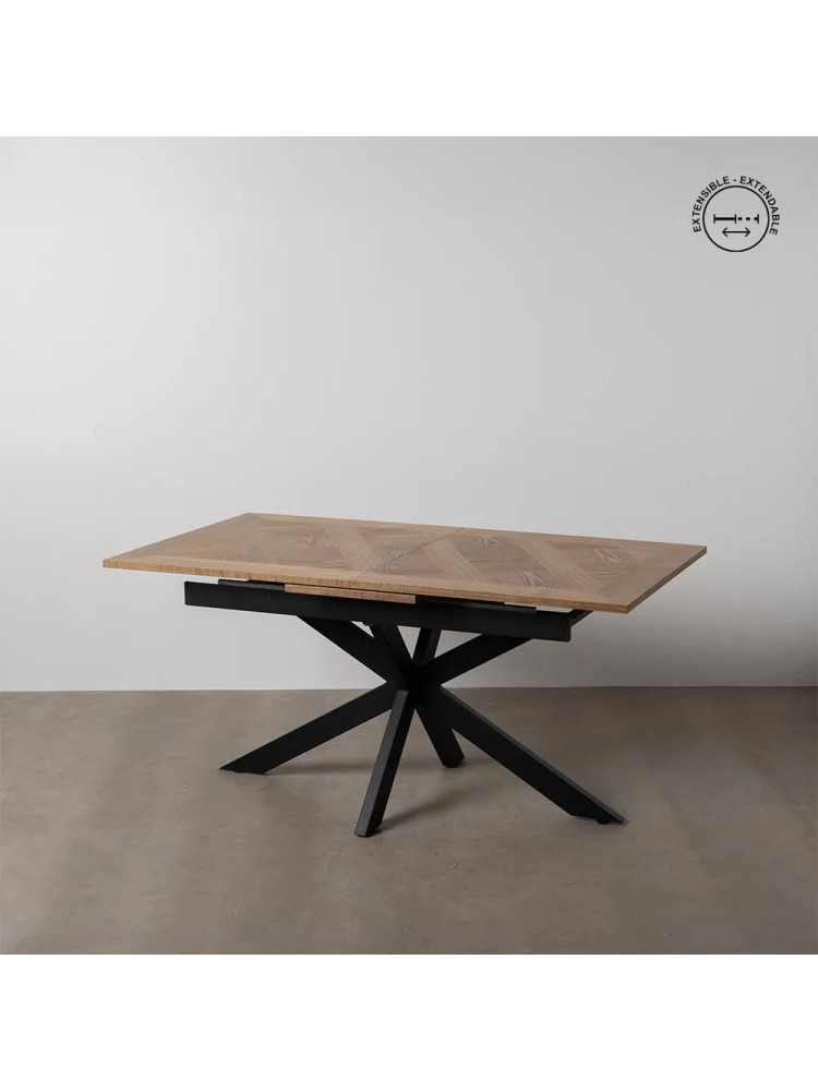 MONTEBELLO mesa comedor extensible natural-negro MONTEBELLO mesa comedor extensible natural-negro