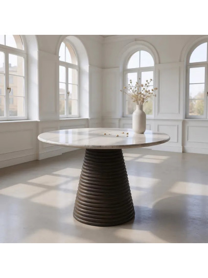 MARISTELA mesa comedor mármol-madera