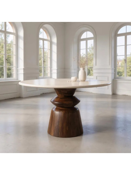 ROXANA comedor mármol-madera oscura