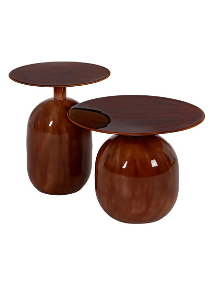 BACARES set de 2 mesas auxiliares metal