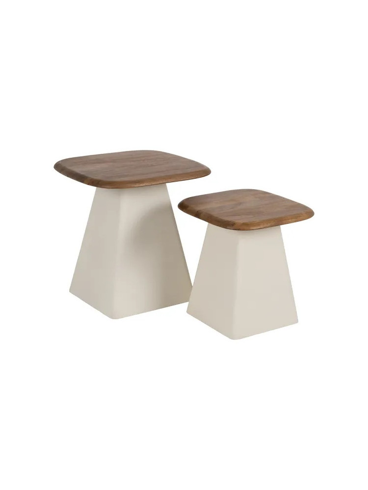 ISIS set 2 mesas auxiliares madera-metal