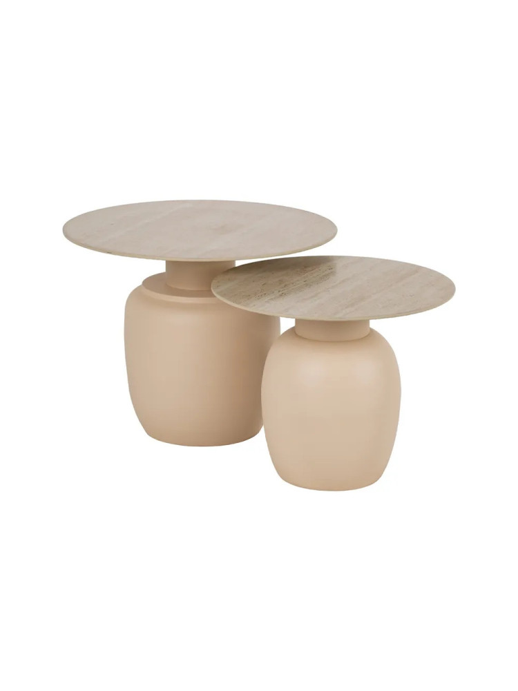 SELENE set 2 mesas metal-cerámica