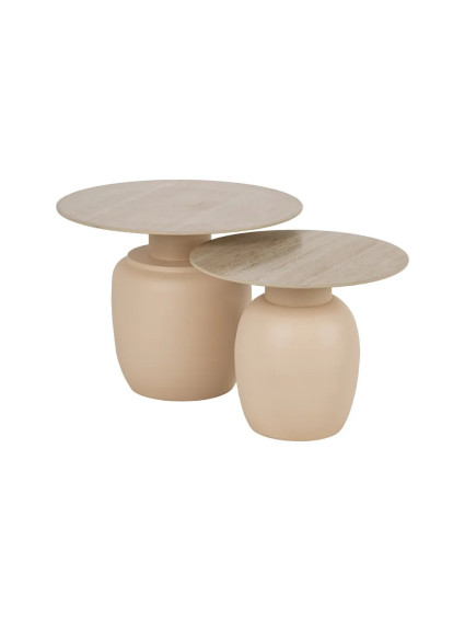 SELENE set 2 mesas metal-cerámica