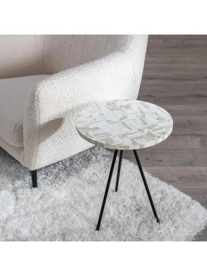 BELMEZ mesa auxiliar beige-negro