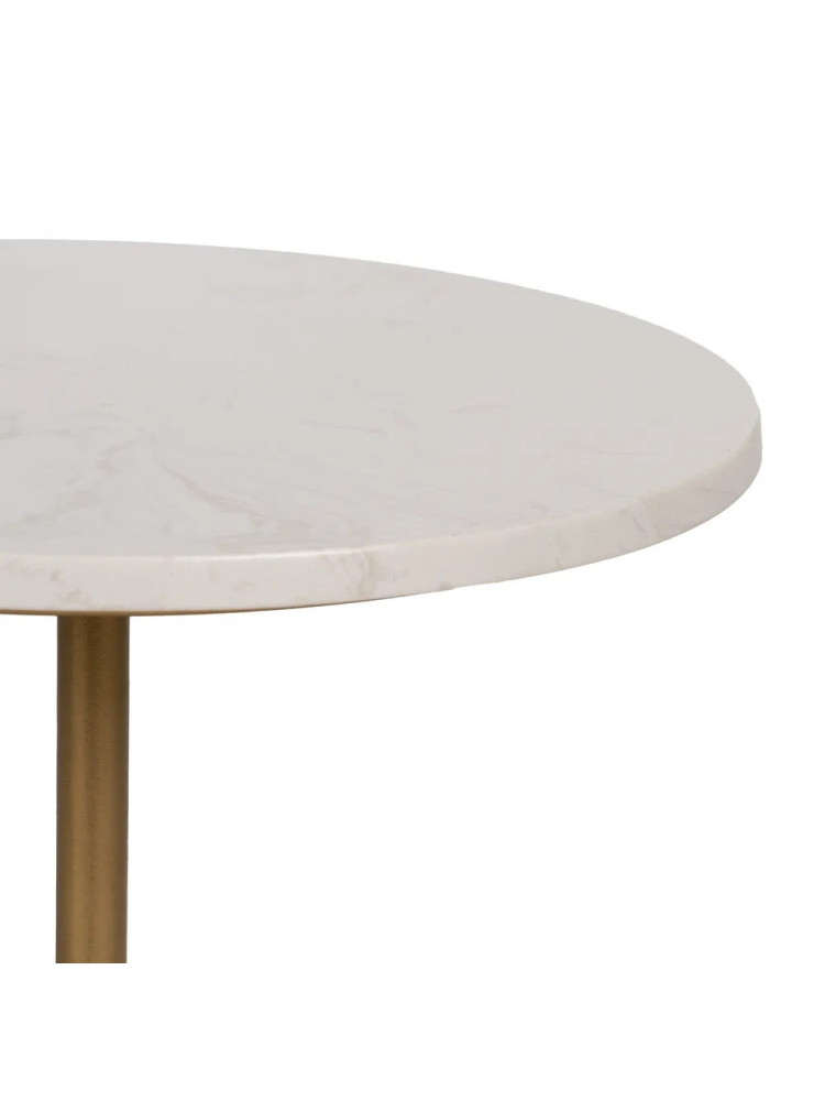 CARDEÑA grande mesa auxiliar oro blanco-mármol