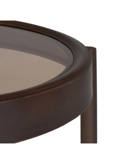 GRANJUELA mesa auxiliar metal-cristal