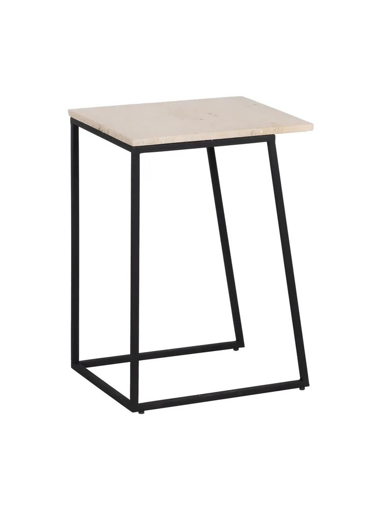 LUCENA set 2 mesas crema-marrón mármol