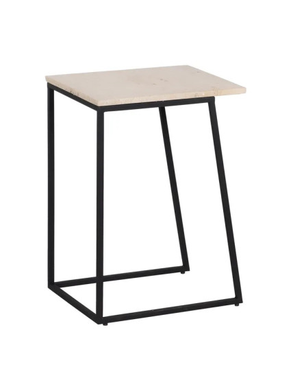 LUCENA set 2 mesas crema-marrón mármol