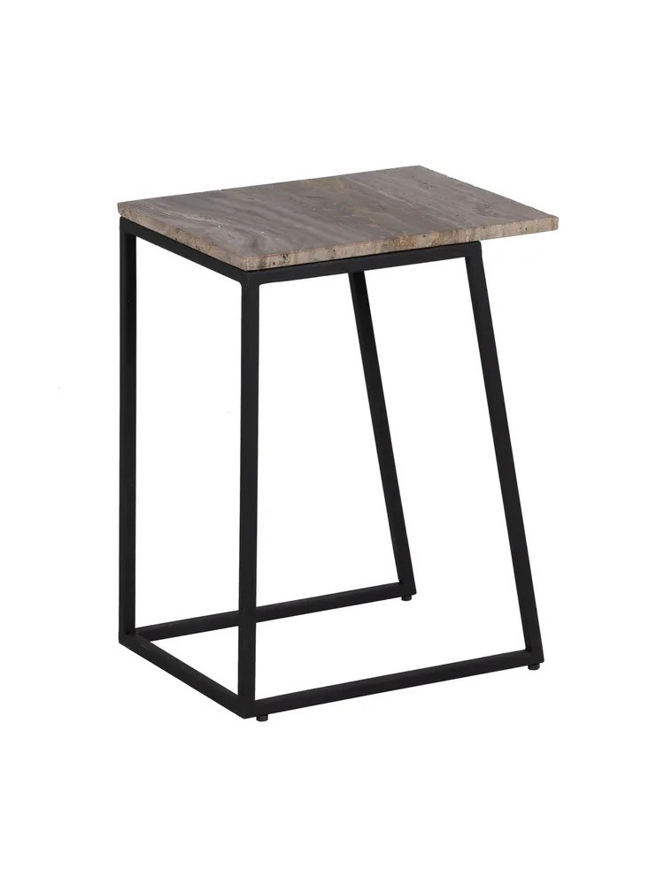 LUCENA set 2 mesas crema-marrón mármol