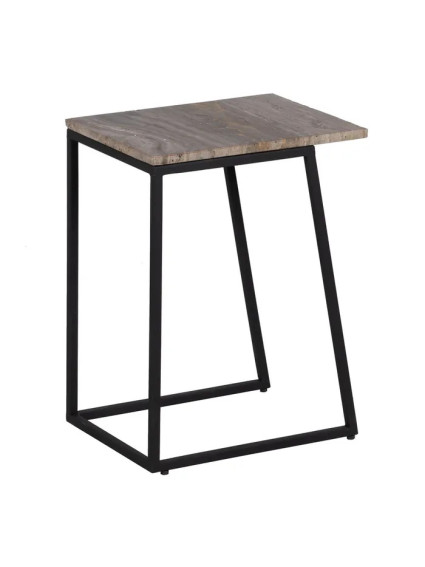 LUCENA set 2 mesas crema-marrón mármol