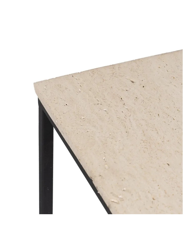 LUCENA set 2 mesas crema-marrón mármol