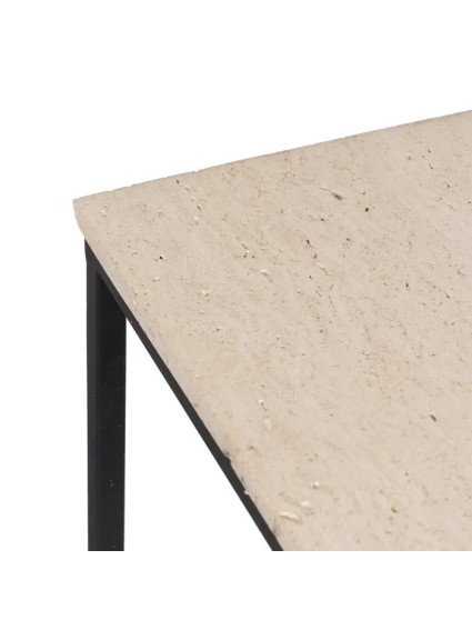 LUCENA set 2 mesas crema-marrón mármol