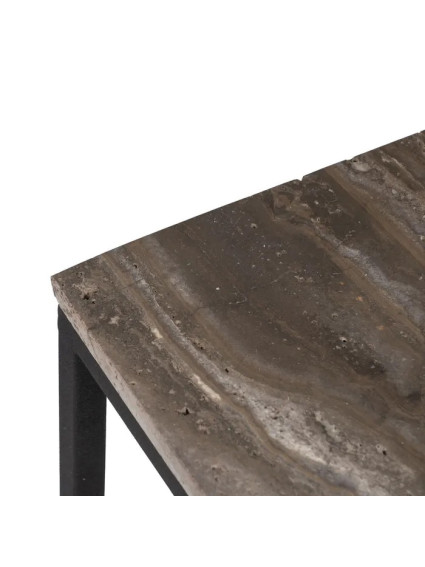 LUCENA set 2 mesas crema-marrón mármol