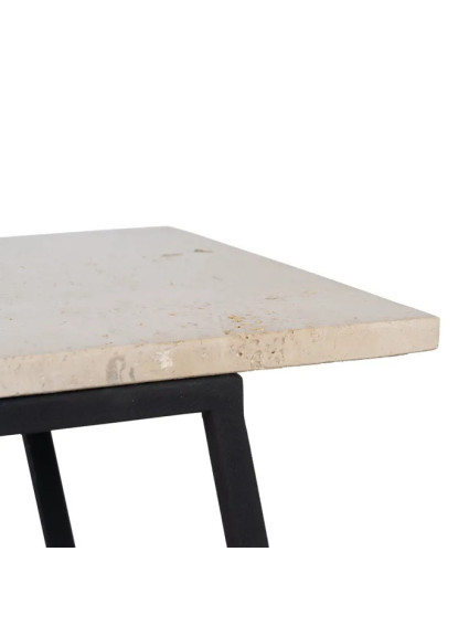 LUCENA set 2 mesas crema-marrón mármol