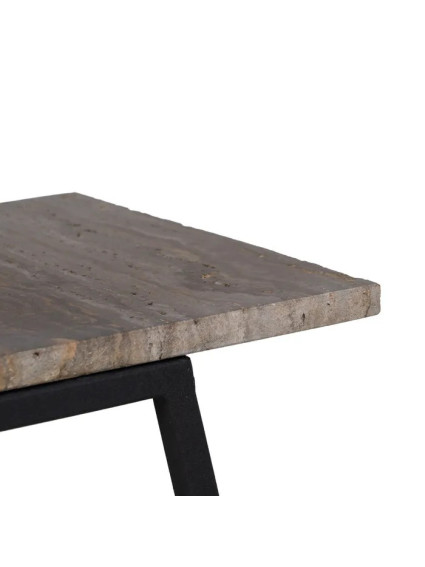 LUCENA set 2 mesas crema-marrón mármol