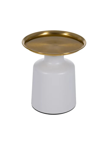 VILLARALTO mesa auxiliar blanco-oro metal