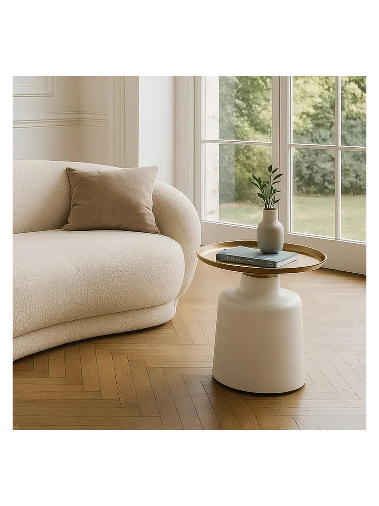 VILLARALTO mesa auxiliar blanco-oro metal