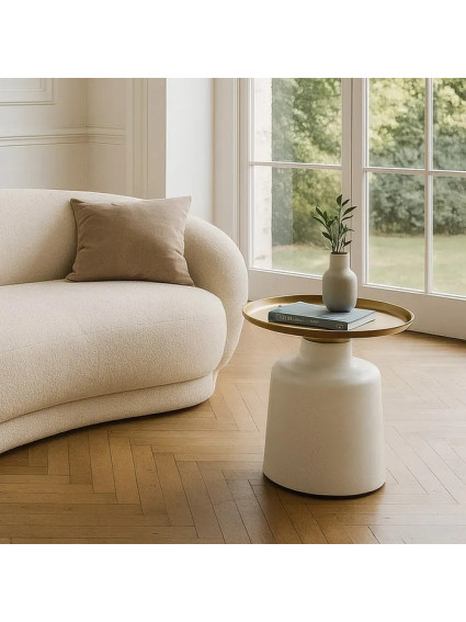 VILLARALTO mesa auxiliar blanco-oro metal