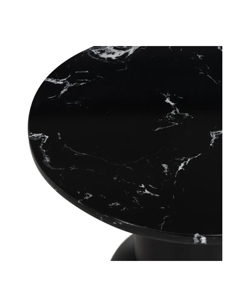 MORILES baja mesa auxiliar negro metal-mármol