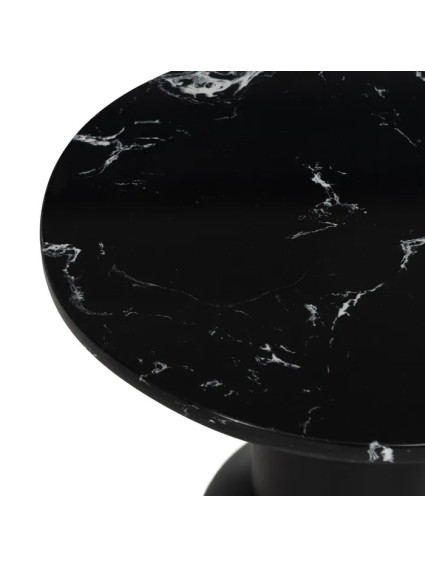 MORILES baja mesa auxiliar negro metal-mármol