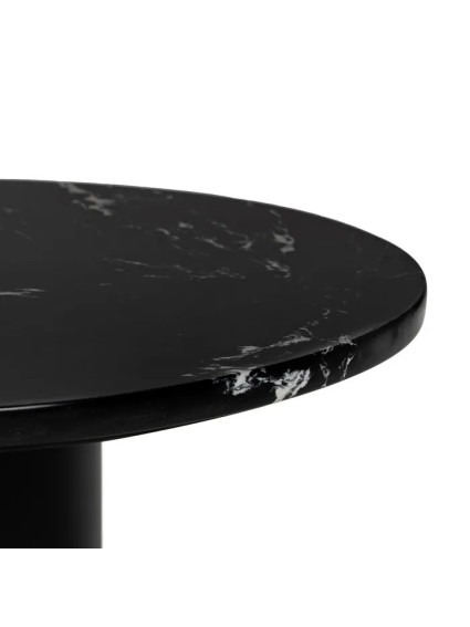 MORILES baja mesa auxiliar negro metal-mármol