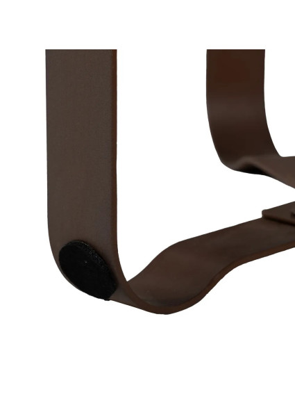MOCOA  GRANDE mesa auxiliar marrón metal-cristal