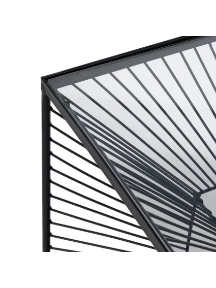 MONTEMAYOR mesa auxiliar negra metal-cristal