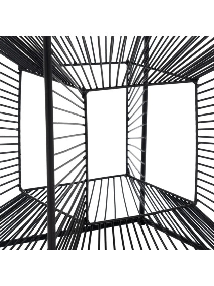 MONTEMAYOR mesa auxiliar negra metal-cristal