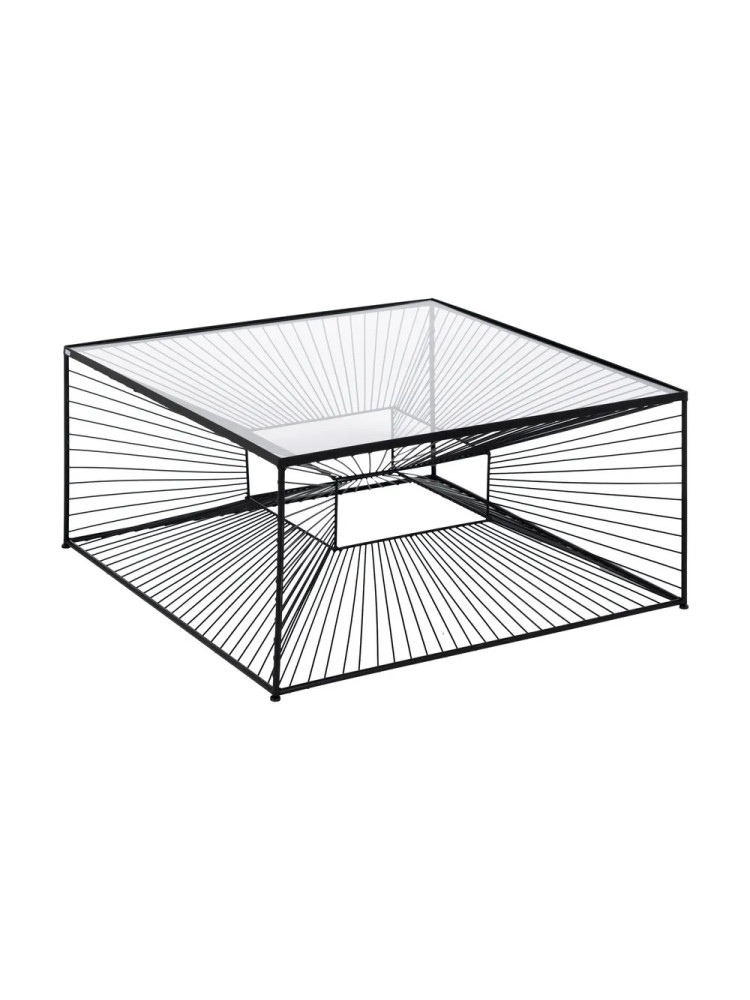 MONTEMAYOR mesa centro negra metal-cristal