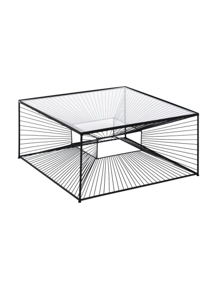 MONTEMAYOR mesa centro negra metal-cristal