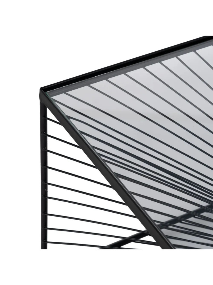 MONTEMAYOR mesa centro negra metal-cristal