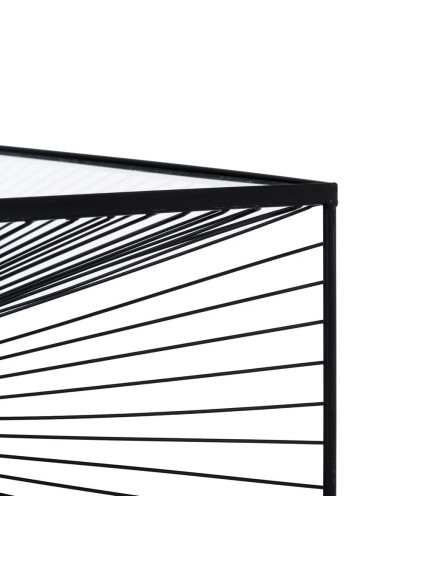 MONTEMAYOR mesa centro negra metal-cristal