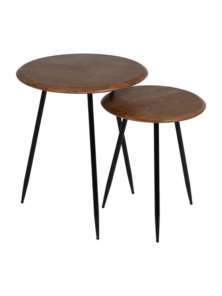 BURITACÁ grande 50x50 mesa auxiliar negro-madera