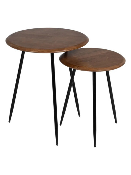 BURITACÁ grande 50x50 mesa auxiliar negro-madera