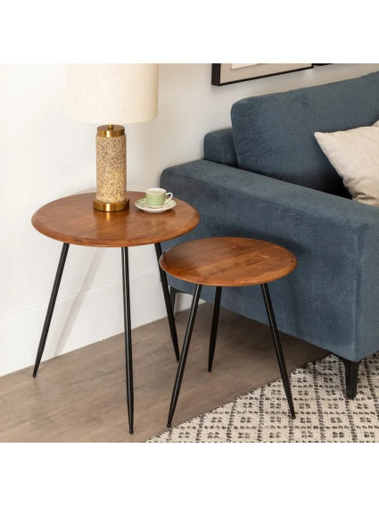 BURITACÁ grande 50x50 mesa auxiliar negro-madera