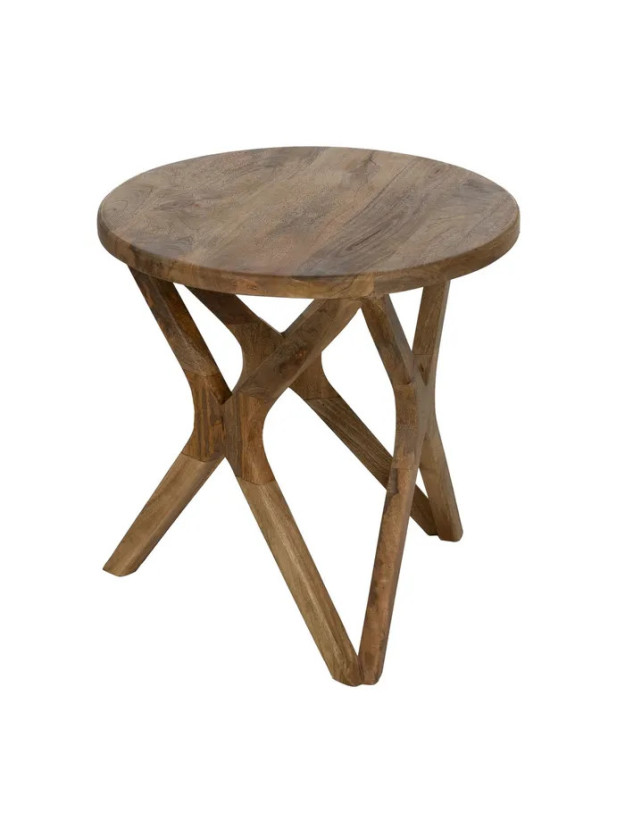 MARINILLA pequeña 50x50 mesa auxiliar madera de mango