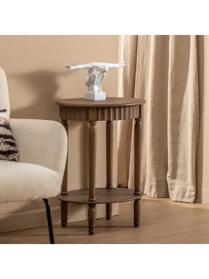 ANTIOQUIA ovalada 50x40 mesa auxiliar marrón madera