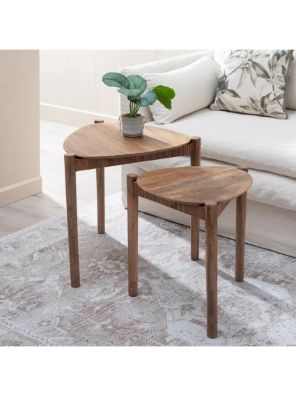 CARTAGO 58x56 set 2 mesas auxiliares natural