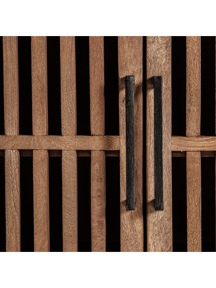 detalle madera de mango envejecida mueble tv