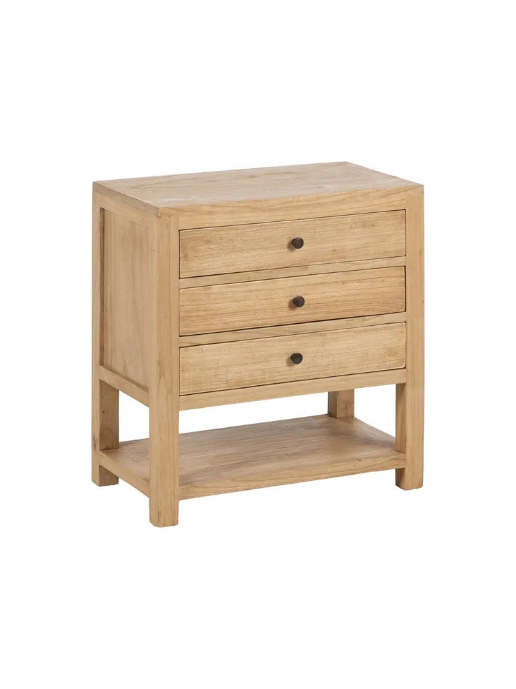 TEIDE 60x35 mesita grande natural 3 cajones balda