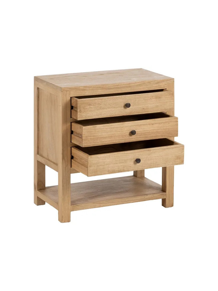 TEIDE 60x35 mesita grande natural 3 cajones balda