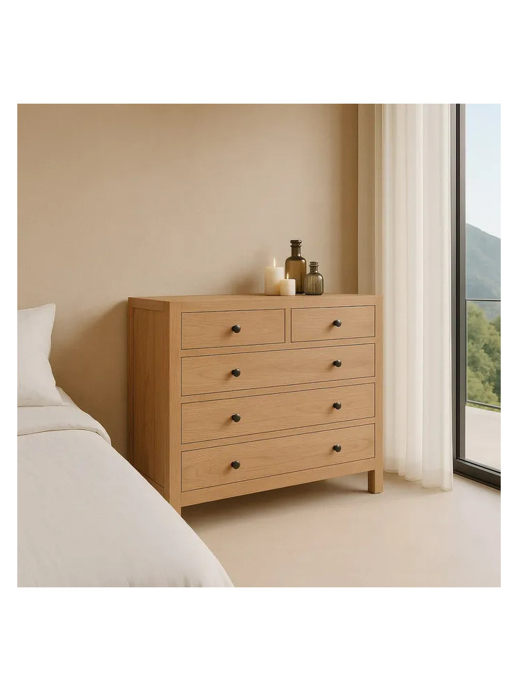 TEIDE 100x40 cómoda 5 cajones natural