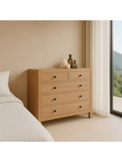 TEIDE 100x40 cómoda 5 cajones natural