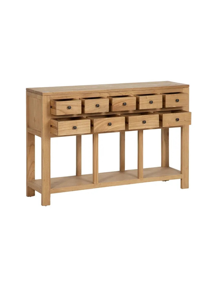 TEIDE 120x30 consola grande 9 cajones natural