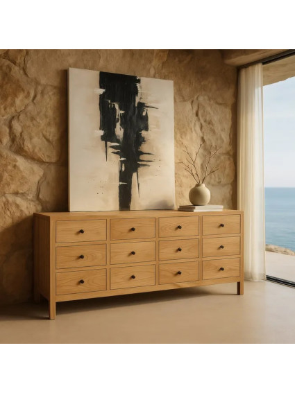 TEIDE 170x40 aparador salón 12 cajones natural